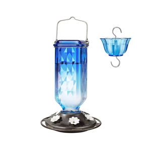 Comederos de Vidrio para Colgar en Exteriores, Comedero de Néctar para Aves Silvestres con 6 Puertos de Alimentación - Product Image 1