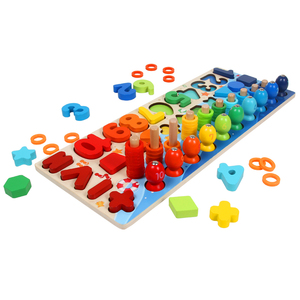 Giocattolo di <span class=keywords><strong>legno</strong></span> all'ingrosso di alta qualità 4 in <span class=keywords><strong>1</strong></span> conteggio di pesca forma matematica bordo Montessori giocattoli per bambini giocattolo educativo per bambini - Product Image 2
