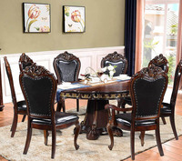 Amérique Style Classique Haute Qualité Bois Massif Luxe Vila Grande Maison Meubles de Salle à Manger Tables et Chaises de Salle à Manger d'Intérieur