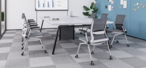 Borito เก้าอี้ประชุมสีดำพร้อมพนักพิงและล้อตาข่ายสำหรับฝึกในสำนักงานดีไซน์ทันสมัยปรับ HY-832ได้ - Product Image 3