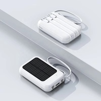 Banque d'alimentation solaire portable HXB 10W USB-C à charge rapide, étanche, en ABS, avec batterie lithium 18650 et lampe torche LED