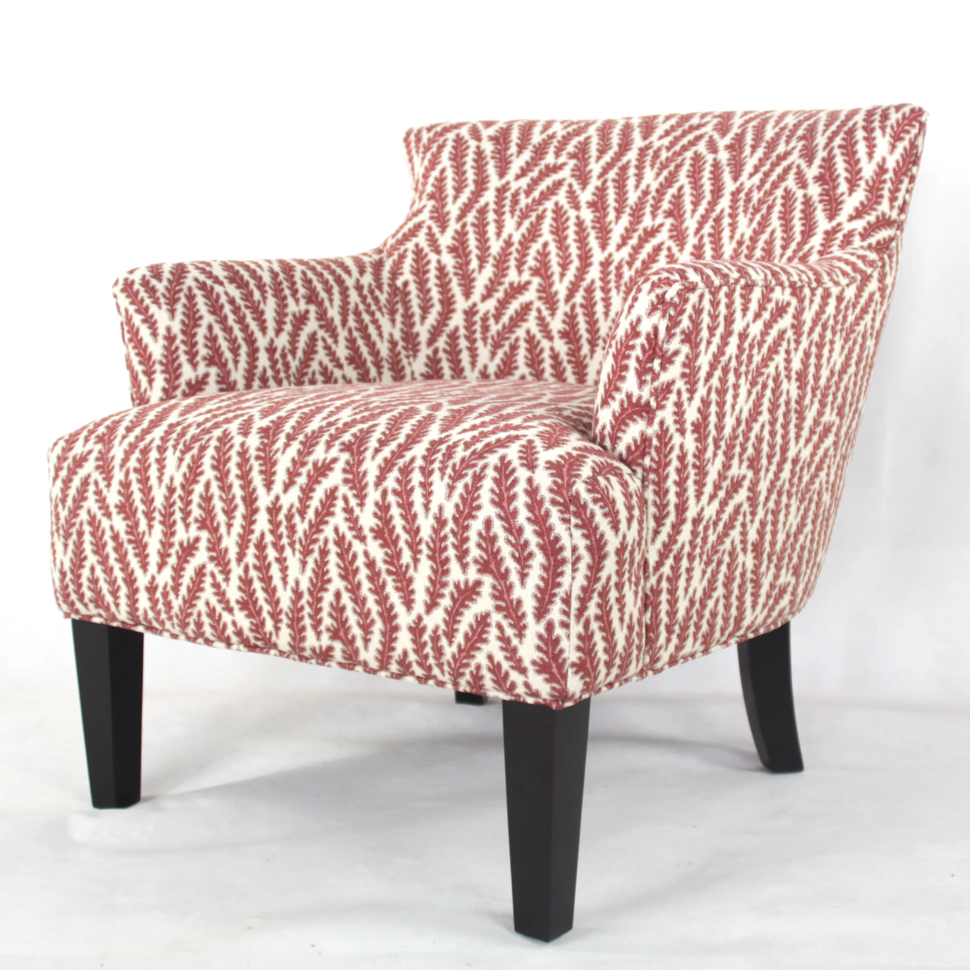 מודפס אדום עלה דפוס מודרני נמוך בחזרה כיסא מודם ספה כיסא קולנוע