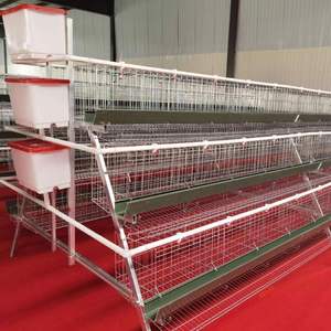 Cage à poules en acier en forme de A, multi-niveaux, escalonnée et empilable, galvanisée à chaud/à froid pour l'élevage domestique - Product Image 2