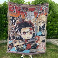 Wholesale LOW MOQ Eco-Friendly Four Seasons Anime Cartoon Woven Sofa Tapestry Wall Blanket Custom Design Tapestry Blanket