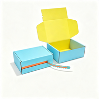 Boîte d'expédition en carton ondulé personnalisée avec bande de déchirement, doublure couleur, pour e-commerce et emballage cadeau
