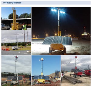Remolque de Seguridad Solar con CCTV, Mástil Telescópico de 4-9 Metros, IP65, Remolque Solar Móvil para Obras de Construcción - Product Image 6