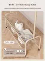 Porte-vêtements double en métal 150 cm avec base en plastique, anti-rouille, gain de place, moderne, pour salon, manteaux, vêtements, chapeaux et sacs