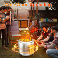 Poêle sans fumée en acier inoxydable OEM pour l'extérieur/le camping foyer rond à bois avec générateur alimenté par la chaleur