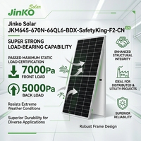 Module solaire bifacial de type N 645W à 670W, panneau monocristallin à 24,80% d'efficacité pour PV commercial