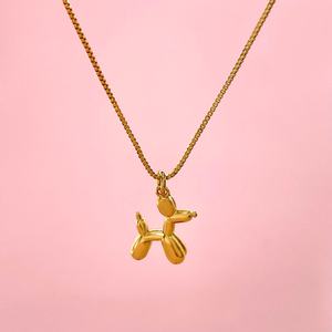 Collier pendentif en forme de chien mignon plaqué or en gros - Product Image 4