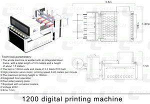चिकाई बड़े प्रारूप 1200 सेमी सिंगल-पास इंकजेट प्रिंटर नई शीट-आधारित स्वचालित नालीदार बॉक्स डिजिटल प्रिंटिंग मशीन 600 डीपीआई - Product Image 2
