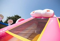 Ciudad de Diversión Inflable Comercial Gigante con Temática de Candyland, Castillo Inflable de PVC, Gran Parque Infantil para Alquiler en Fiestas Infantiles