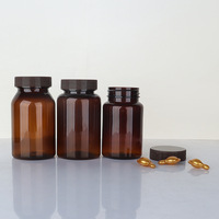 Flacons ambrés de 120 ml avec bouchons à vis noirs pour médicaments liquides en capsules, imprimés en sérigraphie