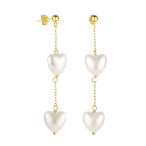 UM JEWELRY New Arrival Trendy Rhodium 925 Sterling <b>Silver</b> Zircon <b>Heart</b> Cut Pearl <b>Stud</b> <b>Earrings</b> for Engagement Wedding Gift Party - Product Image 2