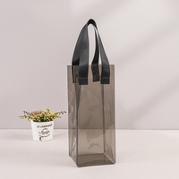 Sac isotherme transparent en PVC personnalisé avec logo, imperméable et portable, avec poignée pour bouteille de vin, bière, champagne