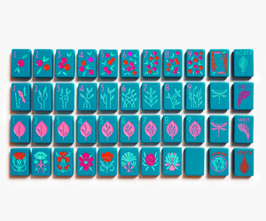 Tuiles de Mahjong Américaines Vert Teal Foncé Série Plant, 160 Pièces, <span class=keywords><strong>Couche</strong></span> Unique, Acrylique, Qualité Supérieure, Ensemble Complet pour les Amateurs de Mahjong - Product Image 1