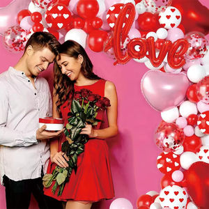 Decoraciones Ecológicas de Calidad para Bodas, San Valentín, Graduaciones, Kit de Guirnalda de Globos Rojos, Blancos y Rosas, Arco de Globos de Látex con Forma de Corazón - Product Image 3