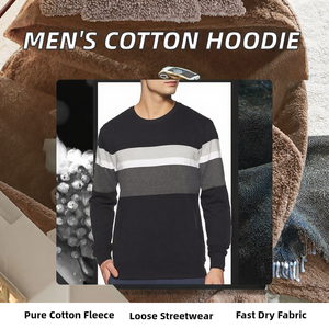 เสื้อสเวตเชิ้ตผู้ชายคุณภาพสูงแบบสั่งทำพิเศษสำหรับฤดูหนาว - ผ้าฝ้ายฟลีซ 100% ซักแล้ว ทรงสตรีทแวร์ ดีไซน์ทันสมัย - Product Image 2