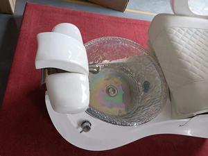 Housse en cuir pour chaises de pédicure personnalisée avec bol en verre bain de pieds réglable chaises de pédicure simples pas de plomberie - Product Image 5