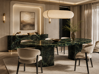 Dalles de marbre vert Fendi pour plans de travail de cuisine, dessus de meubles de salle de bain, dessus de tables à manger, tables consoles, bureaux et lavabos