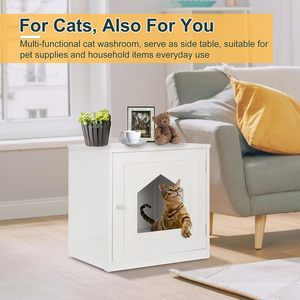 Caja de arena oculta blanca con ventilación, moderna, apta para las cuatro estaciones, ideal para casas de madera de tamaño mediano. - Product Image 3
