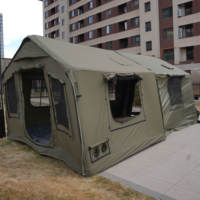 Tente de camping gonflable en coton TC en gros, extensible 8+8, pour glamping, étanche à l'air et au vent, pour l'extérieur