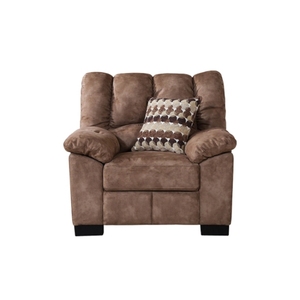 OEM ODM Customize Classic Brown 1-Seater <b>Sofa</b> Chair Brown Modern Design Velvet Couch Soft Microfiber Upholstered for Home Use - Product Image 1