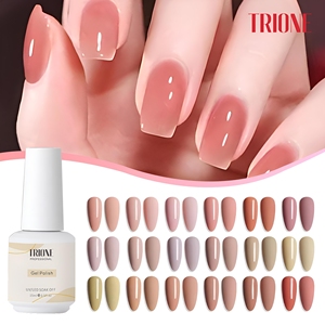 Ensemble de vernis à ongles en gel de couleur rose nude en gros de 15 ml, 30 couleurs naturelles, longue durée, brillant, résine UV/LED, art des ongles, fournisseurs de vernis à ongles, OEM - Product Image 1
