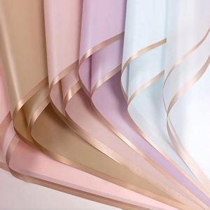 20PCS/PACK Gold Border Flower <b>Wrapping</b> <b>Paper</b> Phnom Penh Jelly Film Matte Translucent Waterproof <b>Paper</b> Bouquet Wrapped <b>Paper</b> - Product Image 4