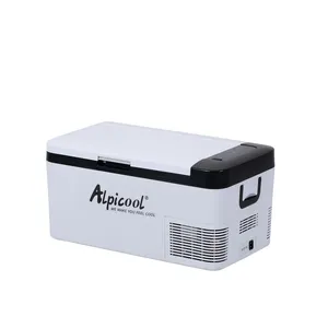 AlpicoolK18ポータブルDCコンプレッサーカー冷蔵庫キャンプフリーザー屋外用電気クーラーボックス製氷ゾーン付き