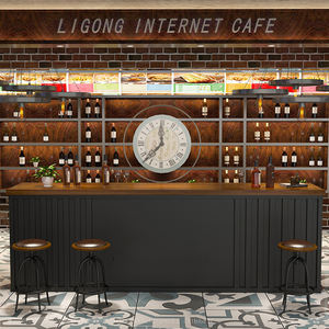 Mostrador de recepción de barra de madera moderno personalizado para hoteles, cafeterías, clubes nocturnos, bodas, gimnasio, edificios de oficina, Mostrador de barra comercial - Product Image 2