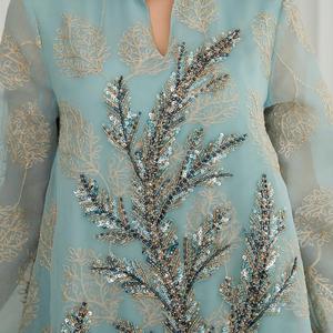 Robe Abaya élégante en mousseline de soie avec strass et imprimé floral pour femmes musulmanes, occasion de fête, vente en gros, haute qualité - Product Image 4
