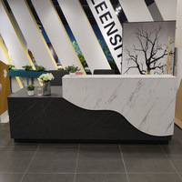 Petit bureau moderne en bois Comptoir de service à la clientèle MEUBLES DE BUREAU Réception de salon de beauté de haute qualité