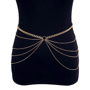 Cadena de cintura geométrica yueliGeometric de aleación de zinc, multicapa, estilo hip hop, para mujer. - Product Image 3