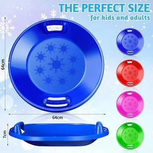 Round Ski Discs With <b>Rope</b> Polyethylene Durable Winter Sled For Adults And Children - Product Image 4