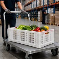 Caisses de transport pliables en plastique recyclables, robustes, empilables, écologiques, avec couvercle