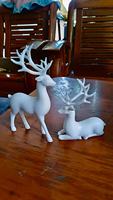 Décoration d'intérieur, artisanat en résine, statues de couple de rennes de Noël, statues de cerfs, statue d'animal en polyrésine