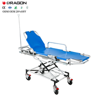 Lit de chariot de civière de patient d'urgence en alliage d'aluminium pliant d'ambulance d'hôpital de haute qualité