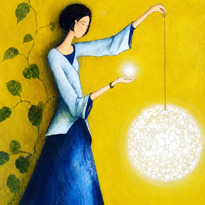 Japanese art Hand-Painted Art <b>Canvas</b> Portrait Contemporary Style Indoor Wall Decor 100% Handmade No <b>Frame</b> - Product Image 2