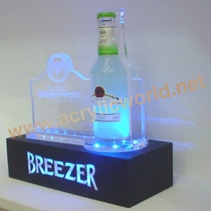 Custom Illuminated Wine Bottle <b>Stand</b> for 3 Bottles LED <b>Acrylic</b> Wine Display Rack - Product Image 4