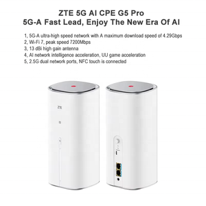 2024 ZTE 5g Ai CPE G5 Pro WIFI 7 BE7200เตอร์ MC8512 WiFi 7พอร์ตอีเธอร์<span class=keywords><strong>เน็ต</strong></span> NFC 5G ไร้สาย WIFI 5G <span class=keywords><strong>ซิ</strong></span><span class=keywords><strong>ม</strong></span>เราเตอร์4.29Gbps 256ผู้ใช้ - Product Image 4