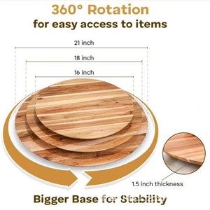 Wooden rotating dining <b>tray</b>, snack and fruit <b>tray</b>, round condiment <b>storage</b> <b>tray</b> - Product Image 5