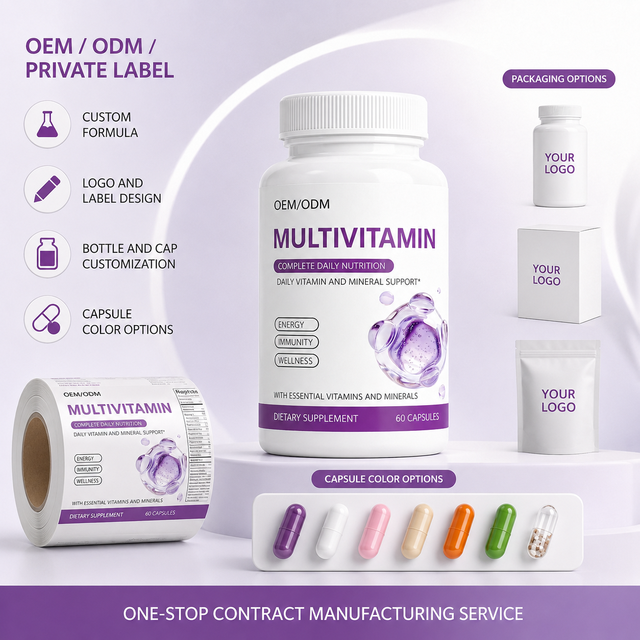 OEM Private Label Multivitamin Softgels Essential Vitamin Mineral Formula 60 Count Custom Bottle Factory Supply