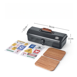 Boîte à outils portable en acier pour <span class=keywords><strong>camping</strong></span> en plein air, organisateur d'accessoires en métal avec poignée de transport et <span class=keywords><strong>loquet</strong></span> pour le <span class=keywords><strong>camping</strong></span> - Product Image 4