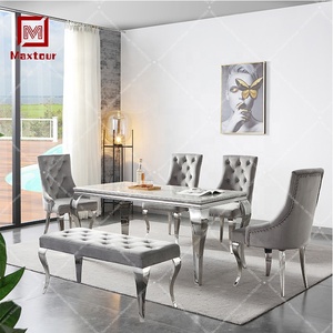 Thép Không Gỉ Bạc Bảng Charis Bộ Đồ Nội Thất Phòng Ăn Bàn Ăn Bộ 6 Ghế - Product Image 4