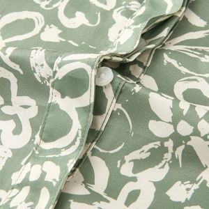 Robe décontractée élégante pour femme, coupe trapèze, 100% coton, écologique, imprimé floral vintage numérique, longueur genou - Product Image 6