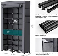 Étagère de rangement pour chaussures à ouverture frontale personnalisable, organisateur de vêtements empilable et réglable à 5 niveaux, design moderne, lavable, pour salon