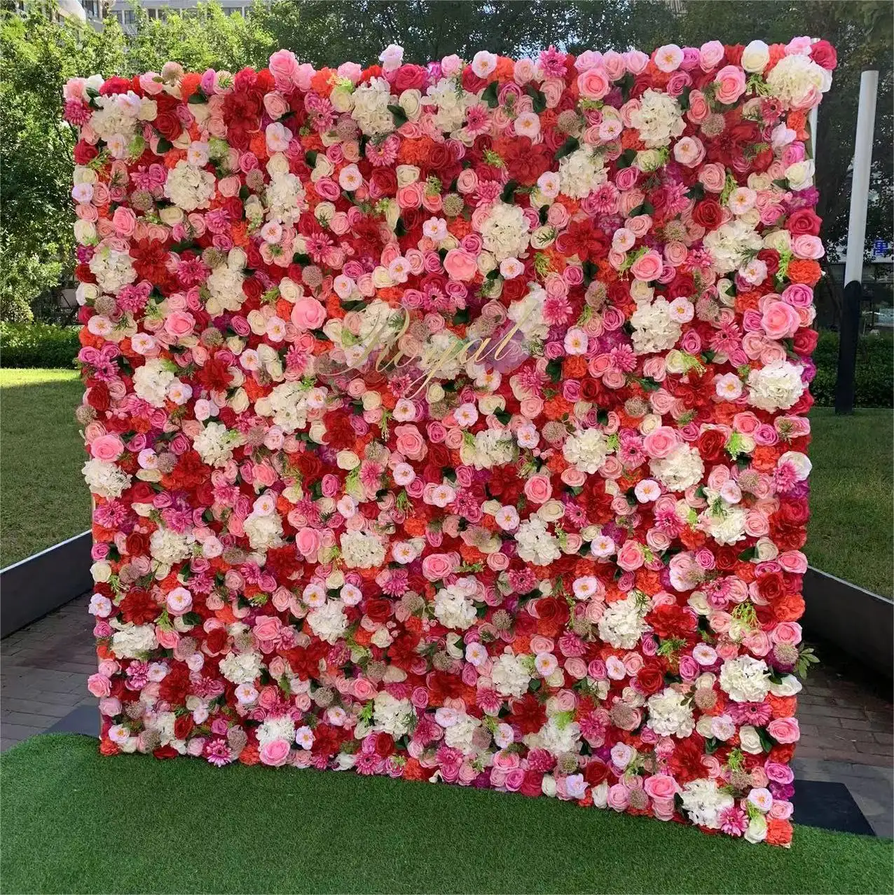 Burgunder Blumen wand Hochzeits dekoration Hintergrund Seide Rose Künstliche Blumen Kunden spezifische Hochzeits blumen Wand