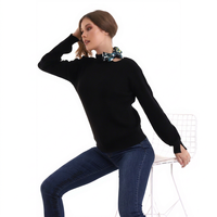 Fabricante de ropa de mujer Bufanda de manga larga Cuello Prendas de punto Suéter Otoño Invierno Nuevo estilo Prendas de punto Oportunidad al por mayor