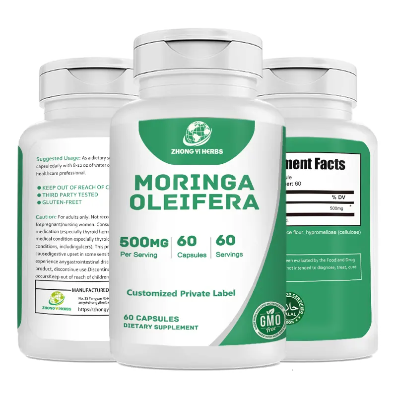 Thảo dược bổ sung OEM nhãn hiệu riêng Moringa oleifera chiết xuất Moringa oleifera viên nang